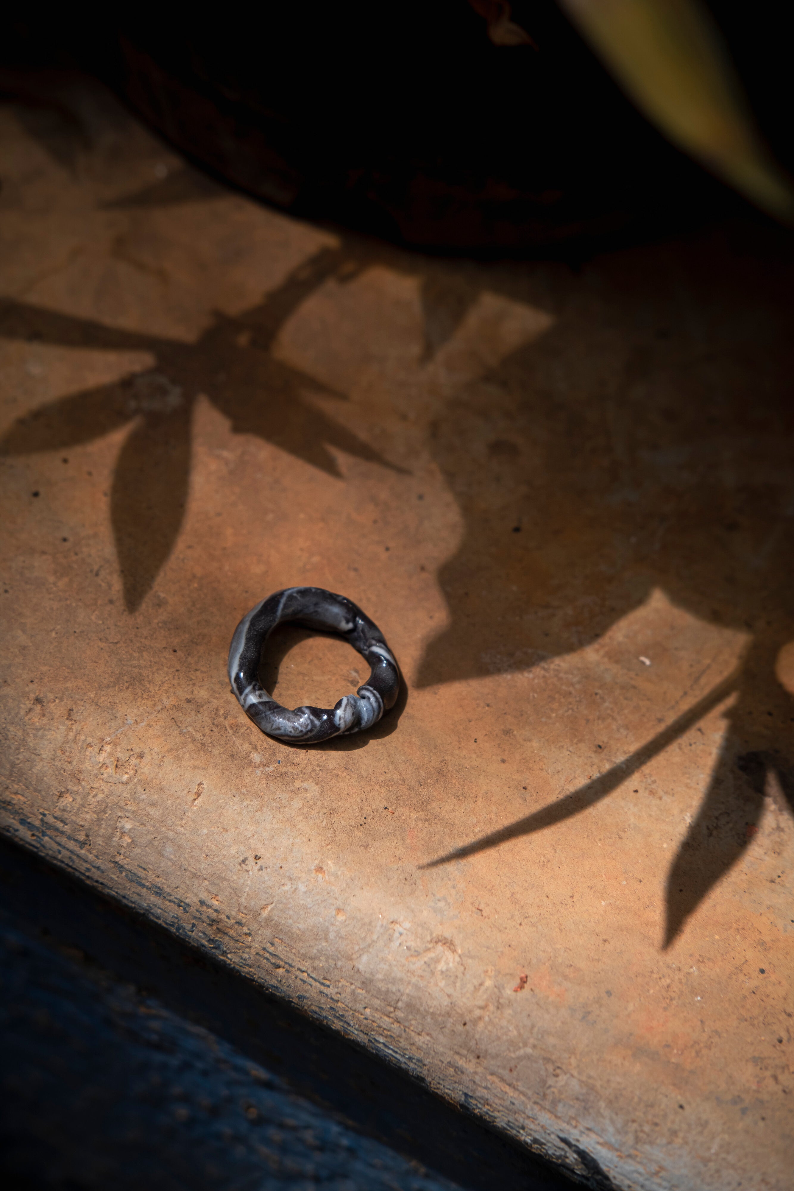 Grey Twisted Ceramic Ring