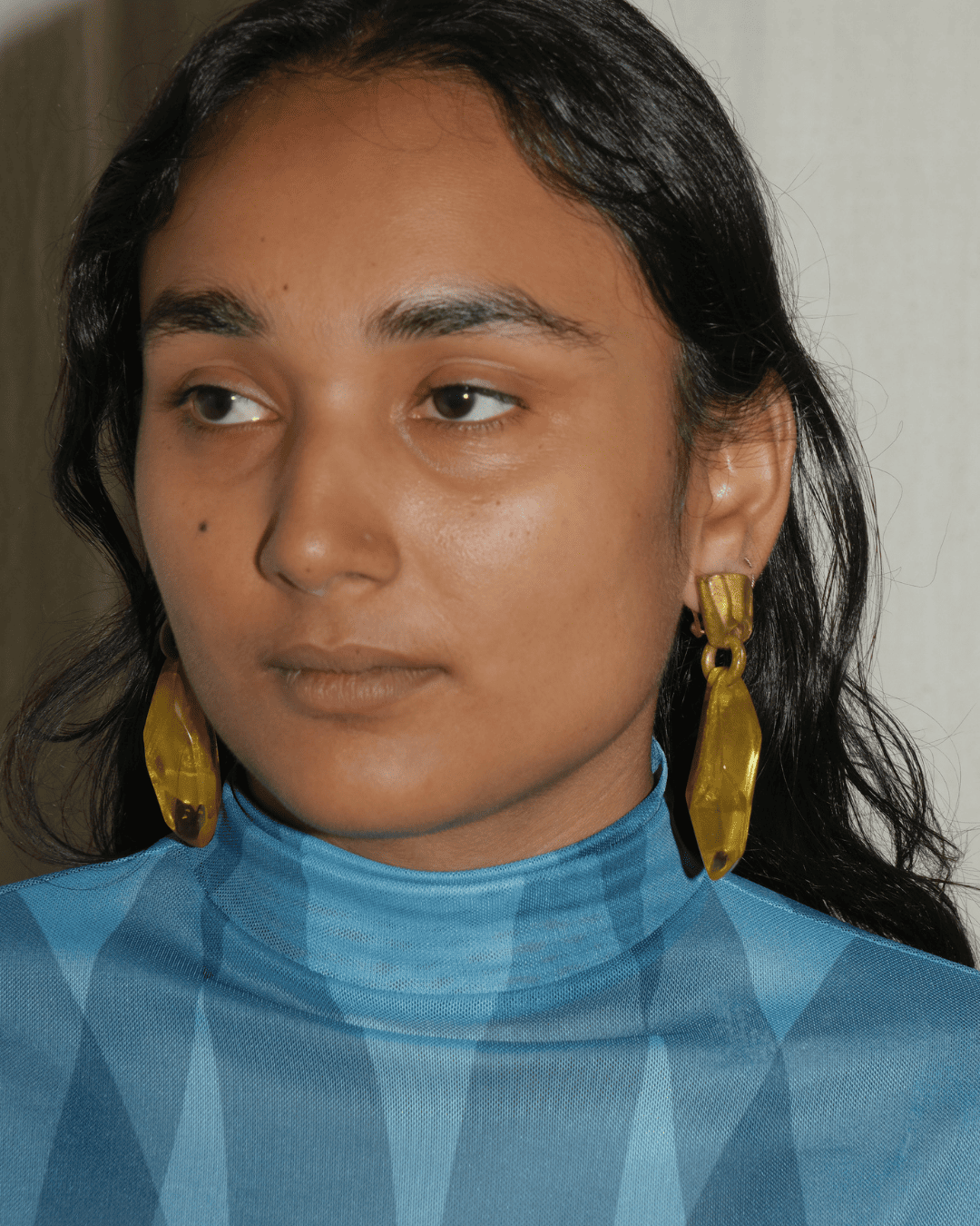 Chunky Yellow Stone Earrings