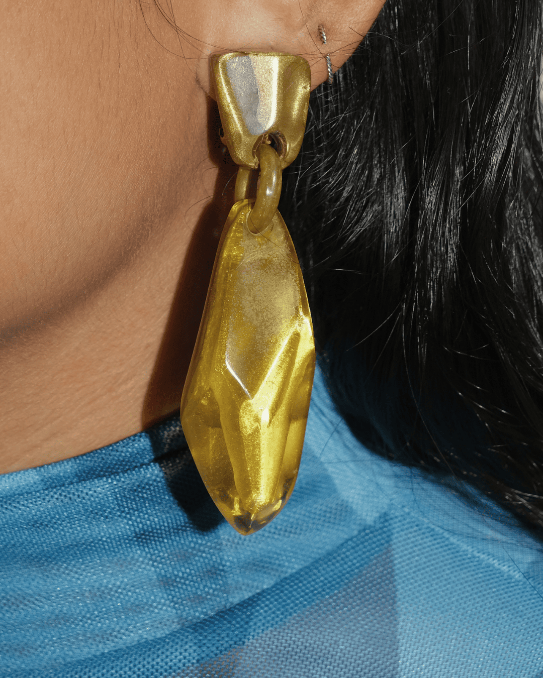 Chunky Yellow Stone Earrings