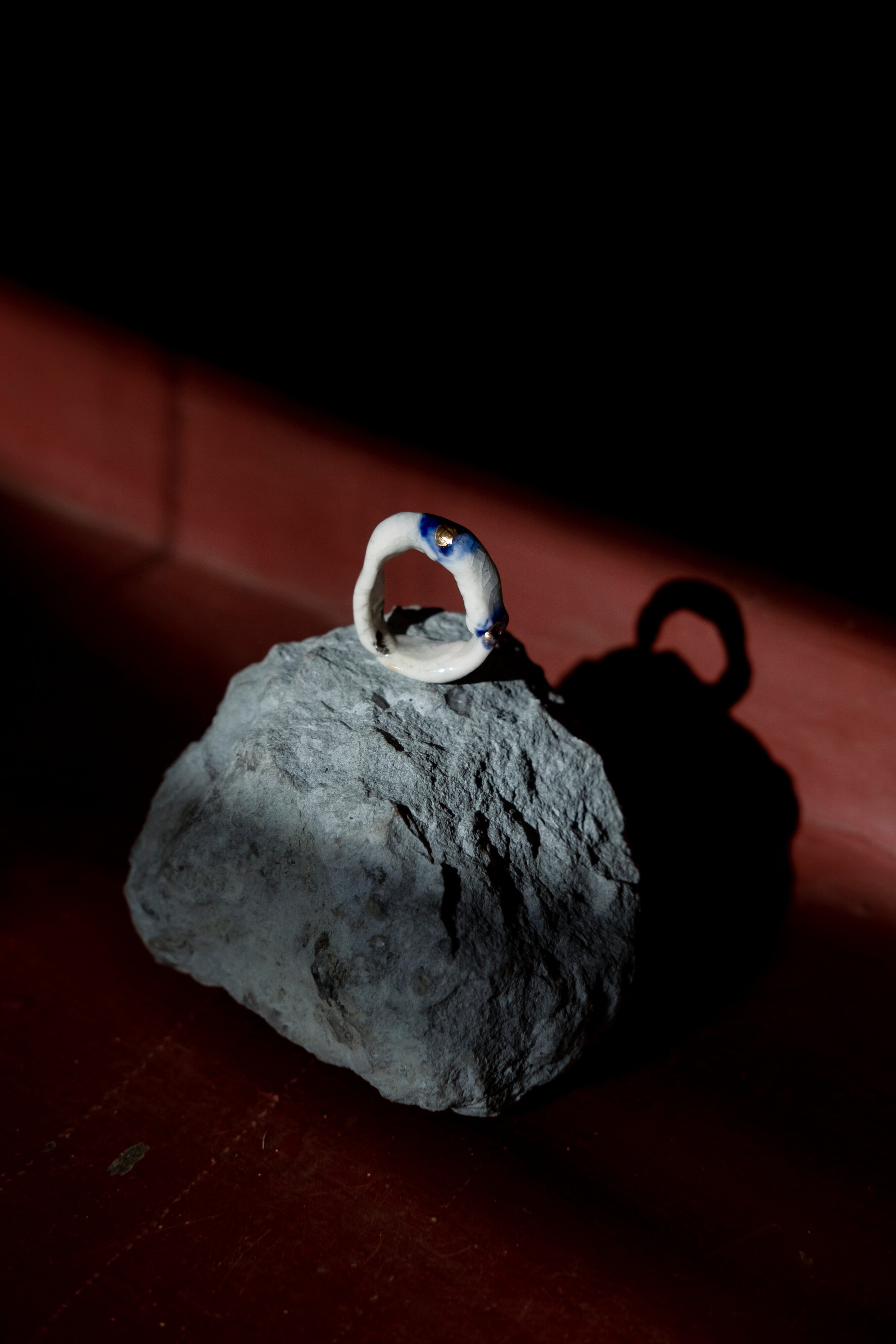 Blue Spot Ceramic Ring