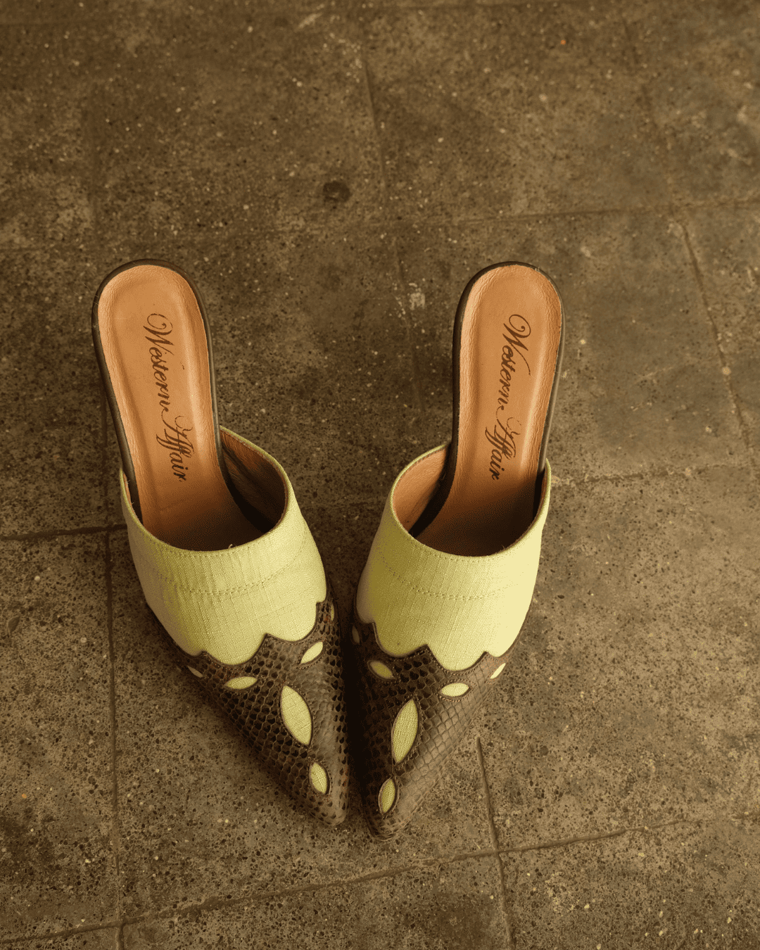 Western Affair - Cowgirl Mule Skivie Green
