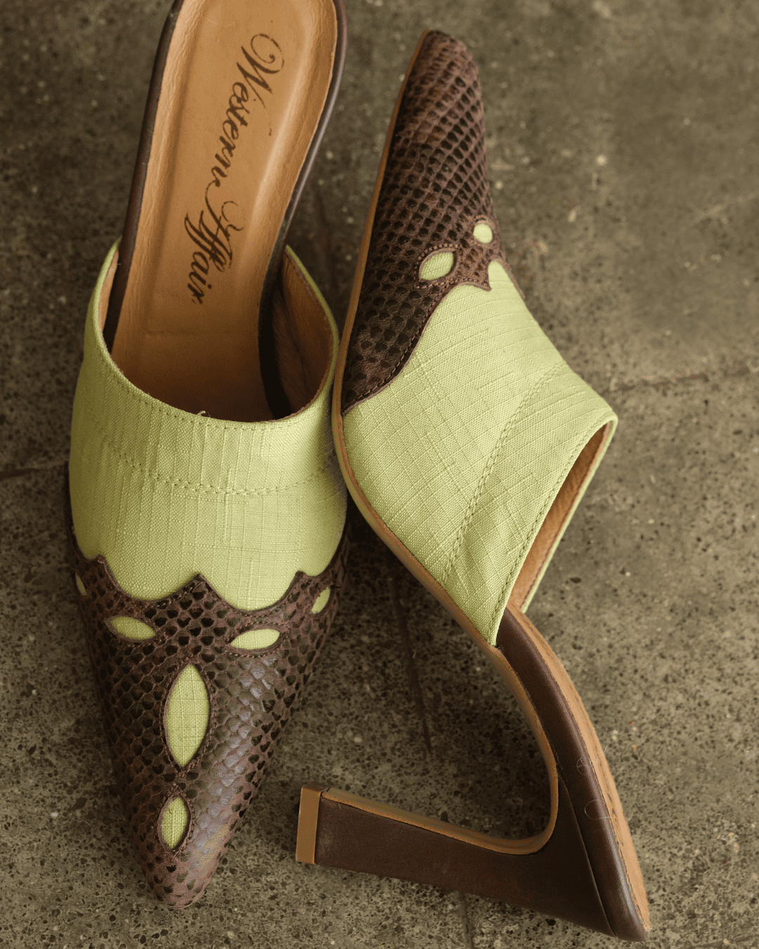 Western Affair - Cowgirl Mule Skivie Green