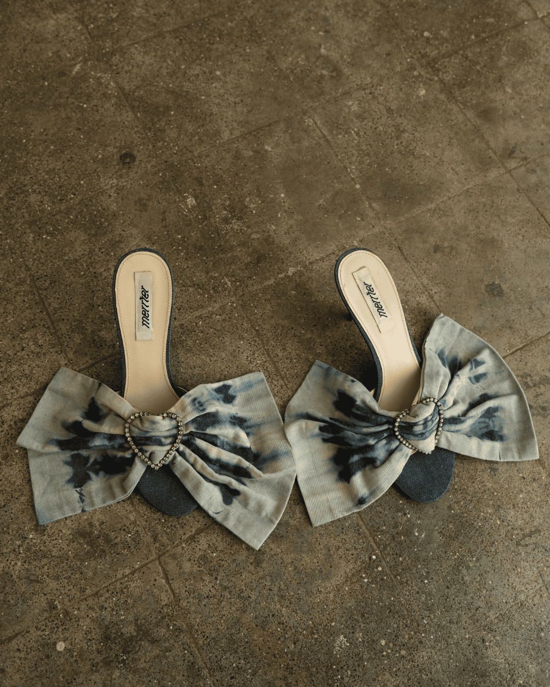 Merrfer - Bow Denim Heels