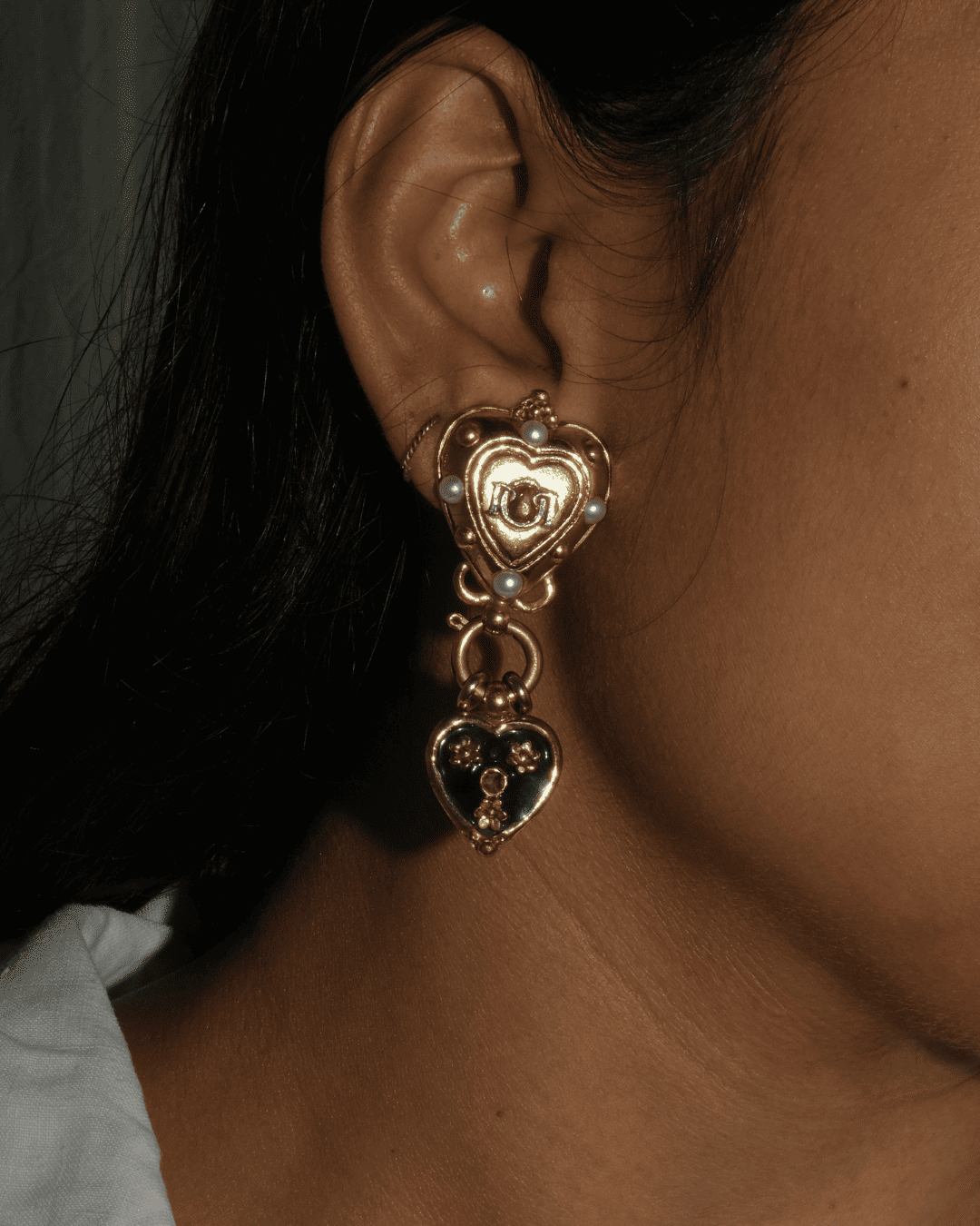 Vintage Heart Earrings