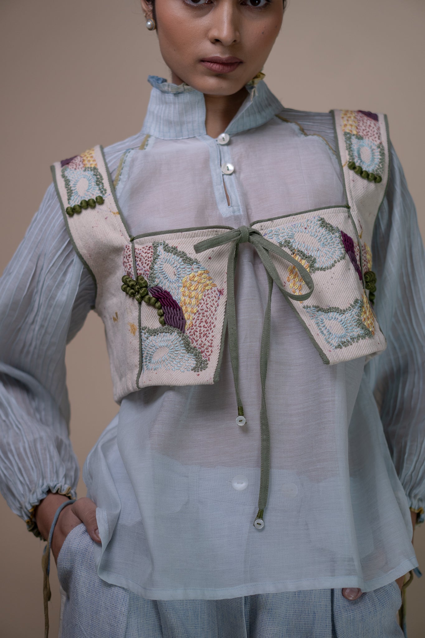 Lafaani - Meadows Reversible Tie-up Blouse