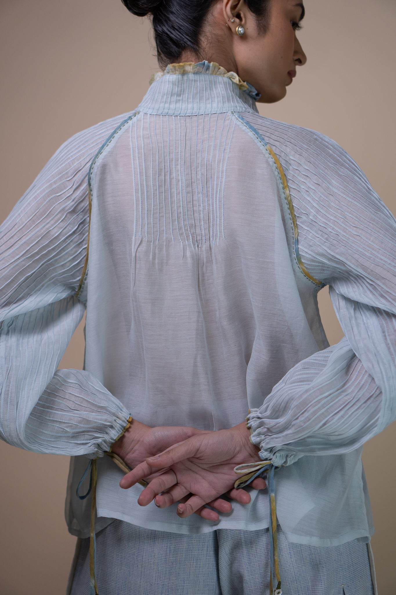 Lafaani - Meadows Pintcuked Chanderi Blouse