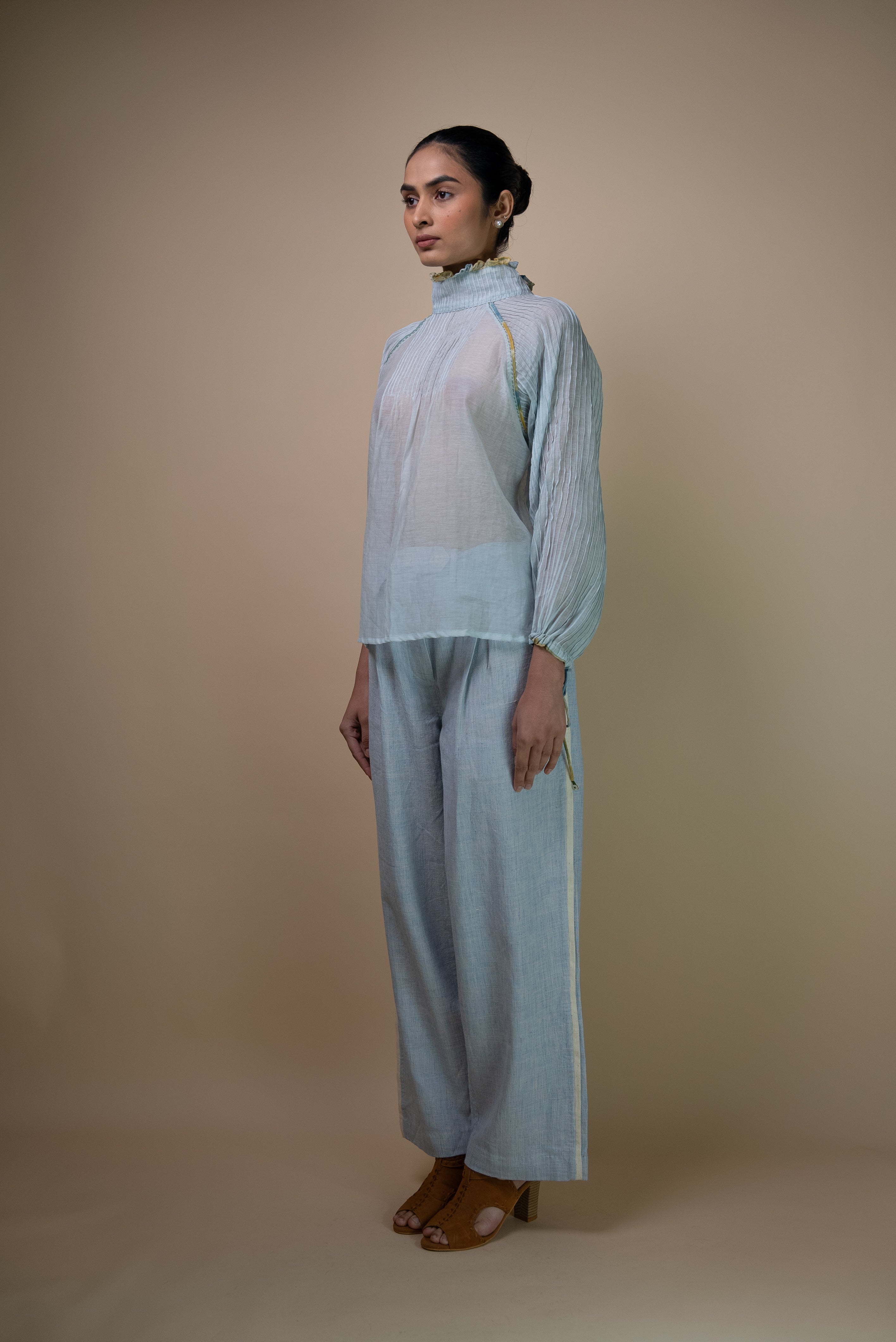 Lafaani - Meadows Pintcuked Chanderi Blouse