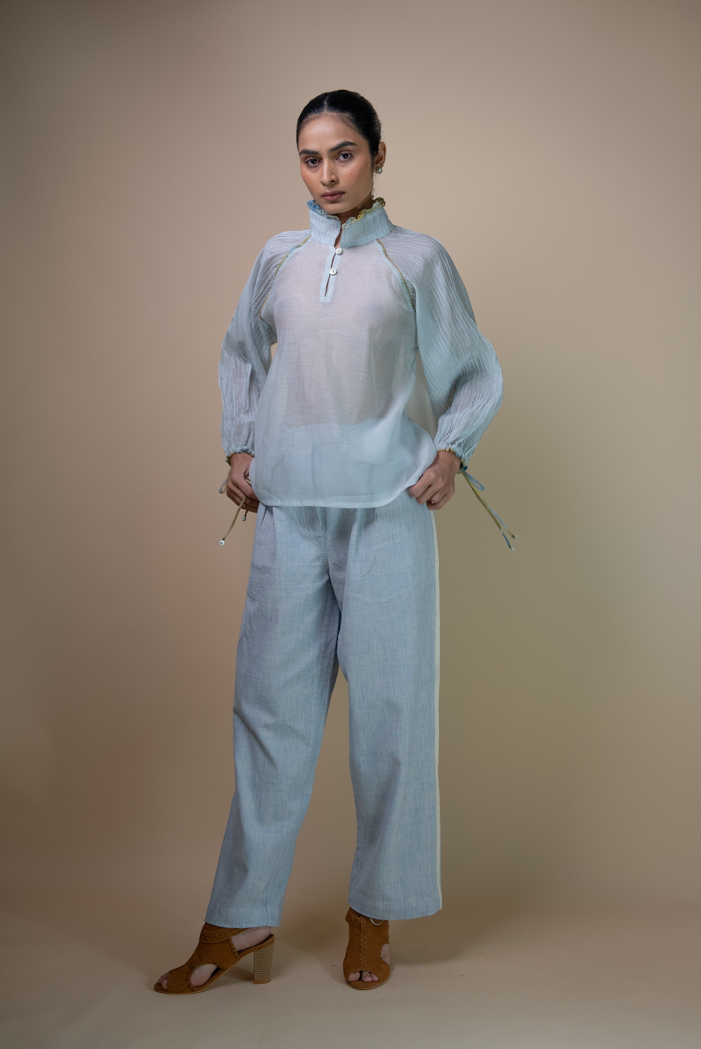 Lafaani - Meadows Pintcuked Chanderi Blouse