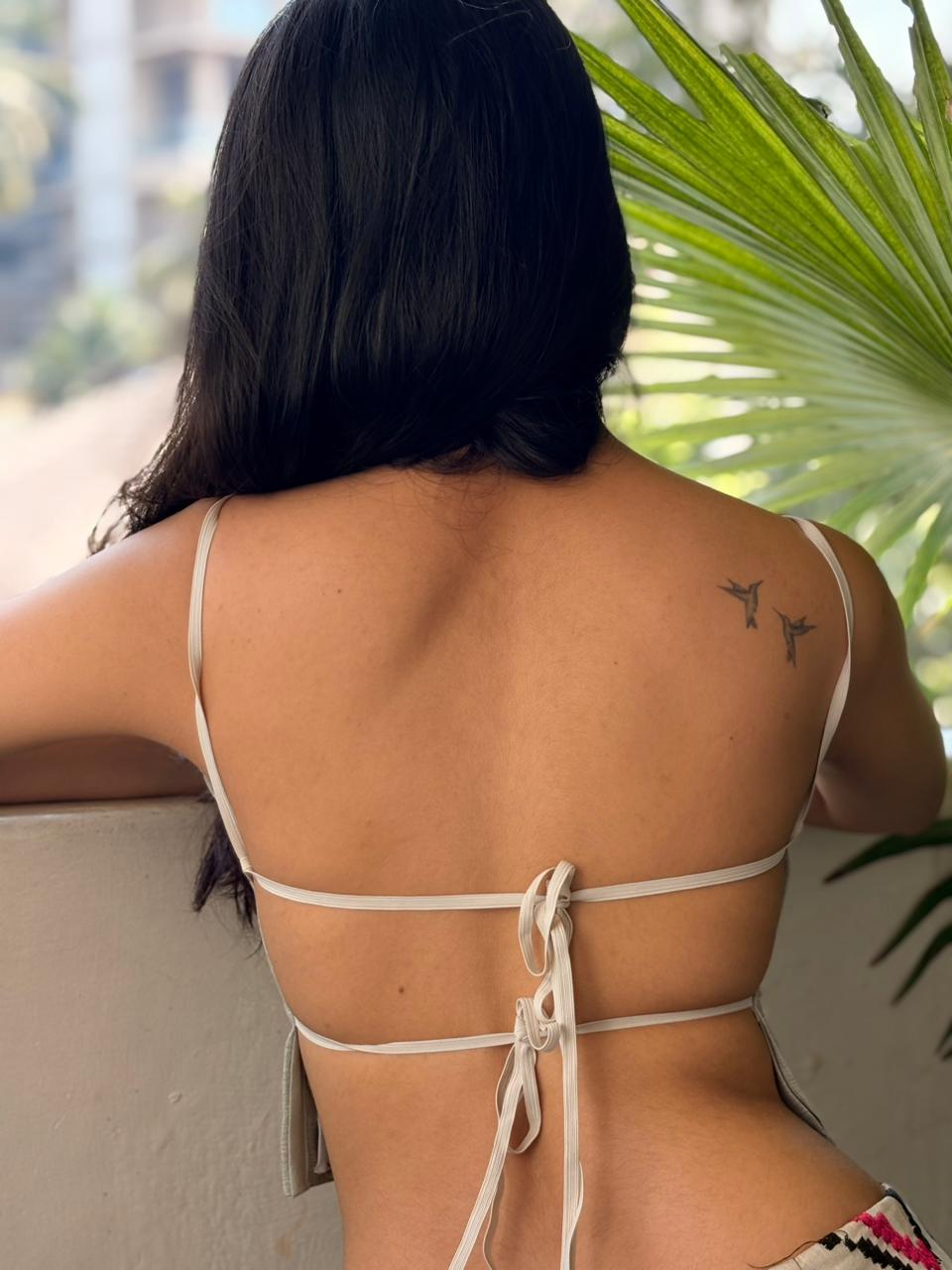 TWIGGY VINTAGE - GREEN BACKLESS TOP