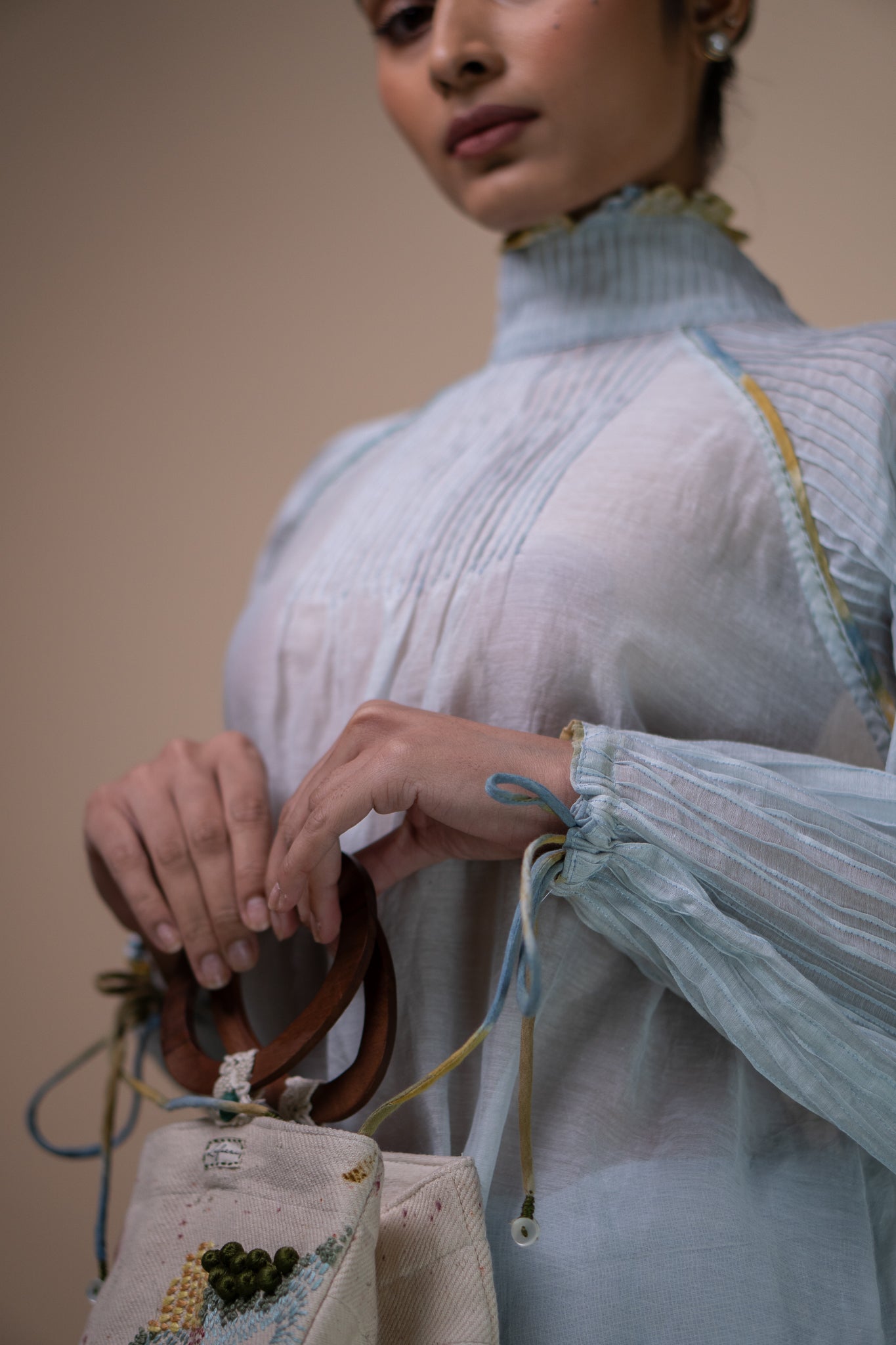 Lafaani - Meadows Pintcuked Chanderi Blouse