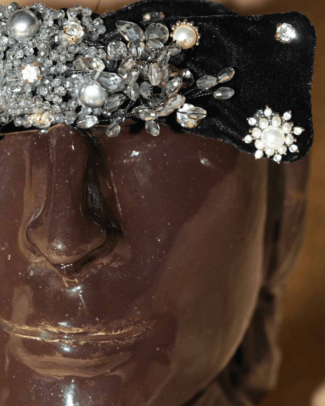 Vintage Black Embellished Headband
