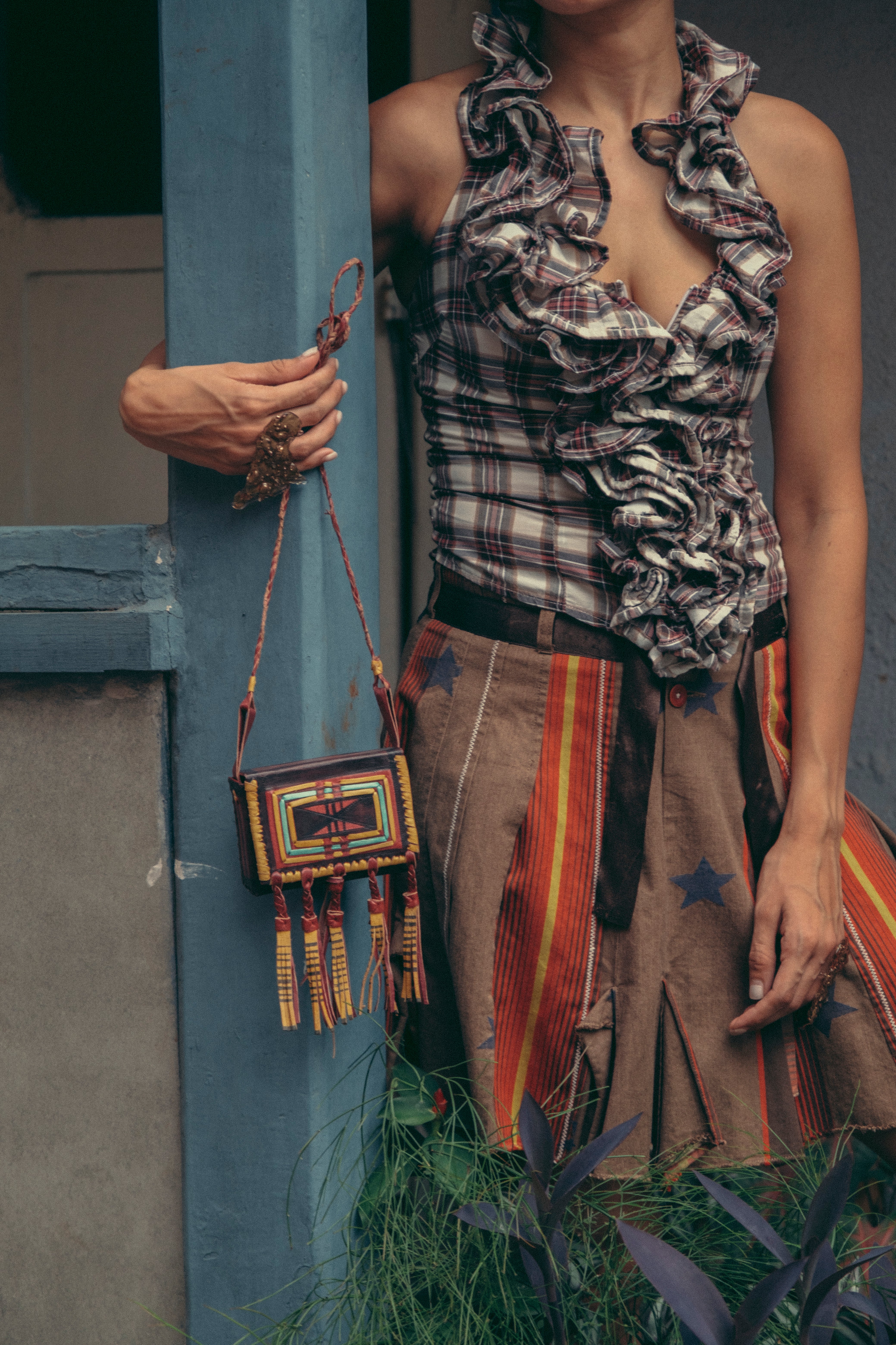 Ruffled Halter Neck Top