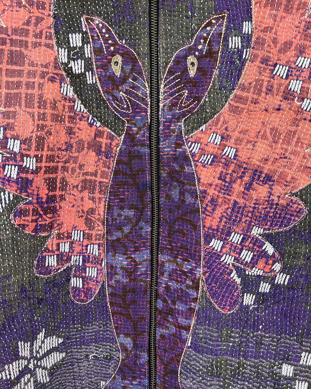 Decorative fabric with floral patterns and a zipper DAY-AND-AGE-BHERUNDA-JACKET-TWO-EXTRA-LIVES