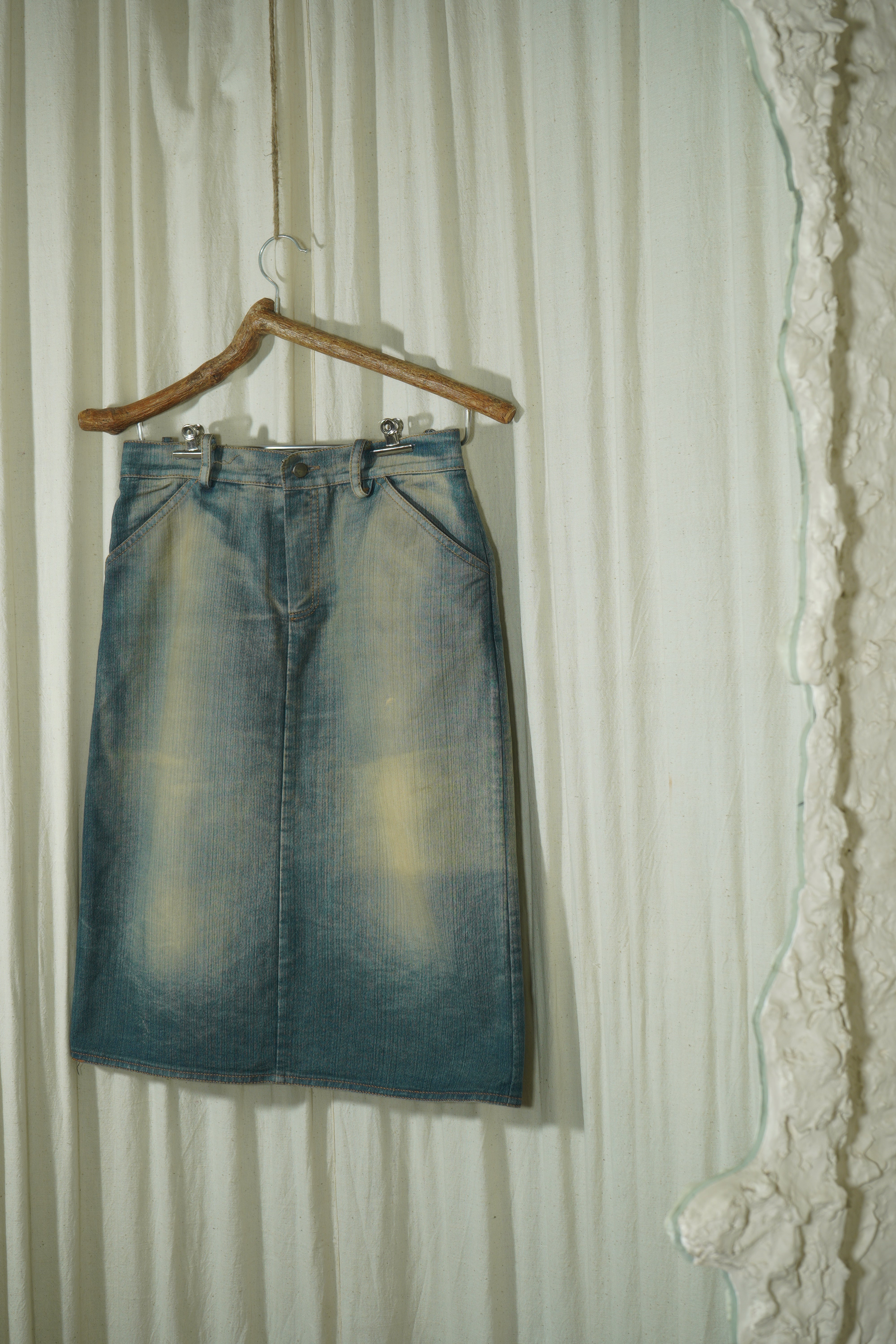 Faded Denim Skirt