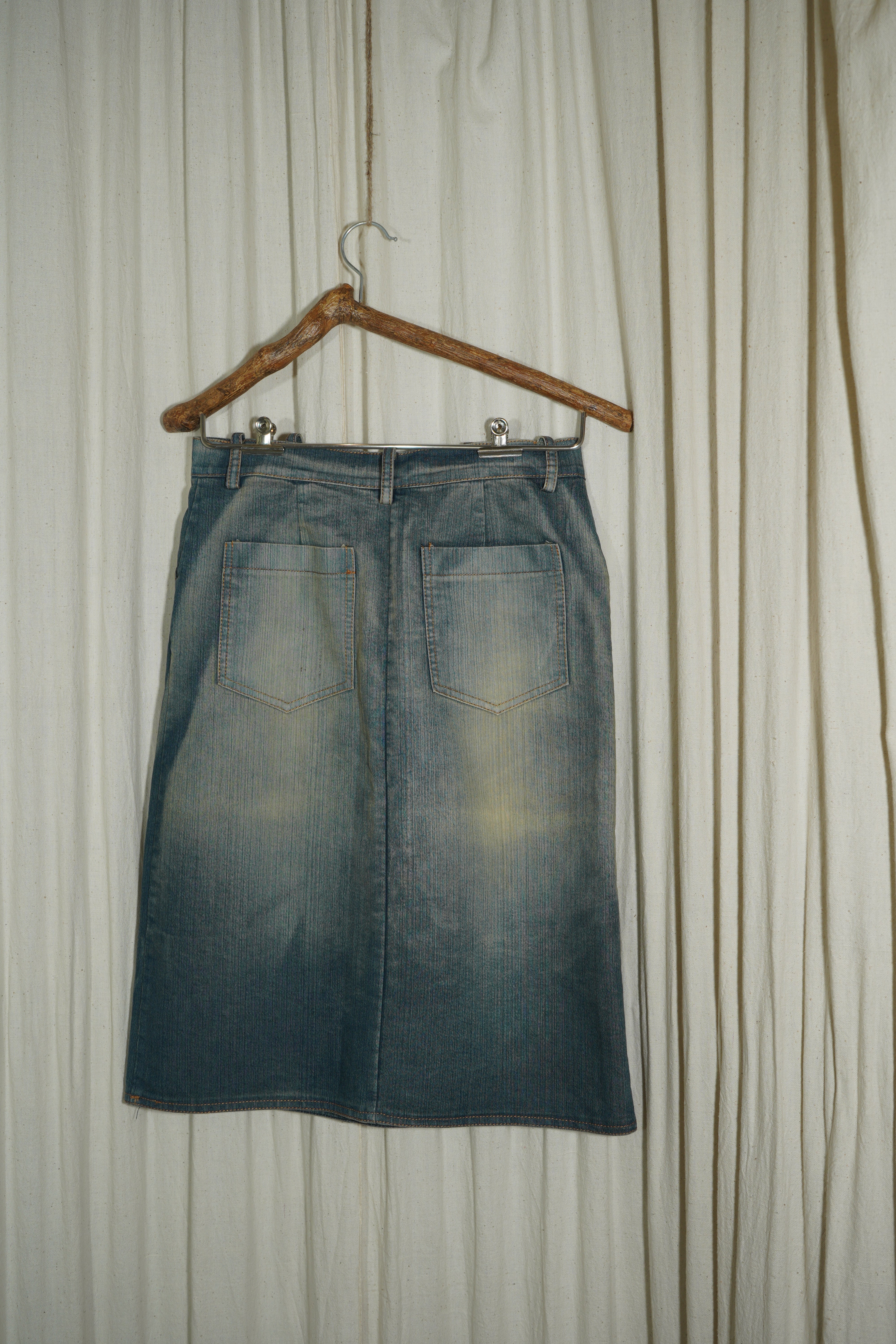 Faded Denim Skirt