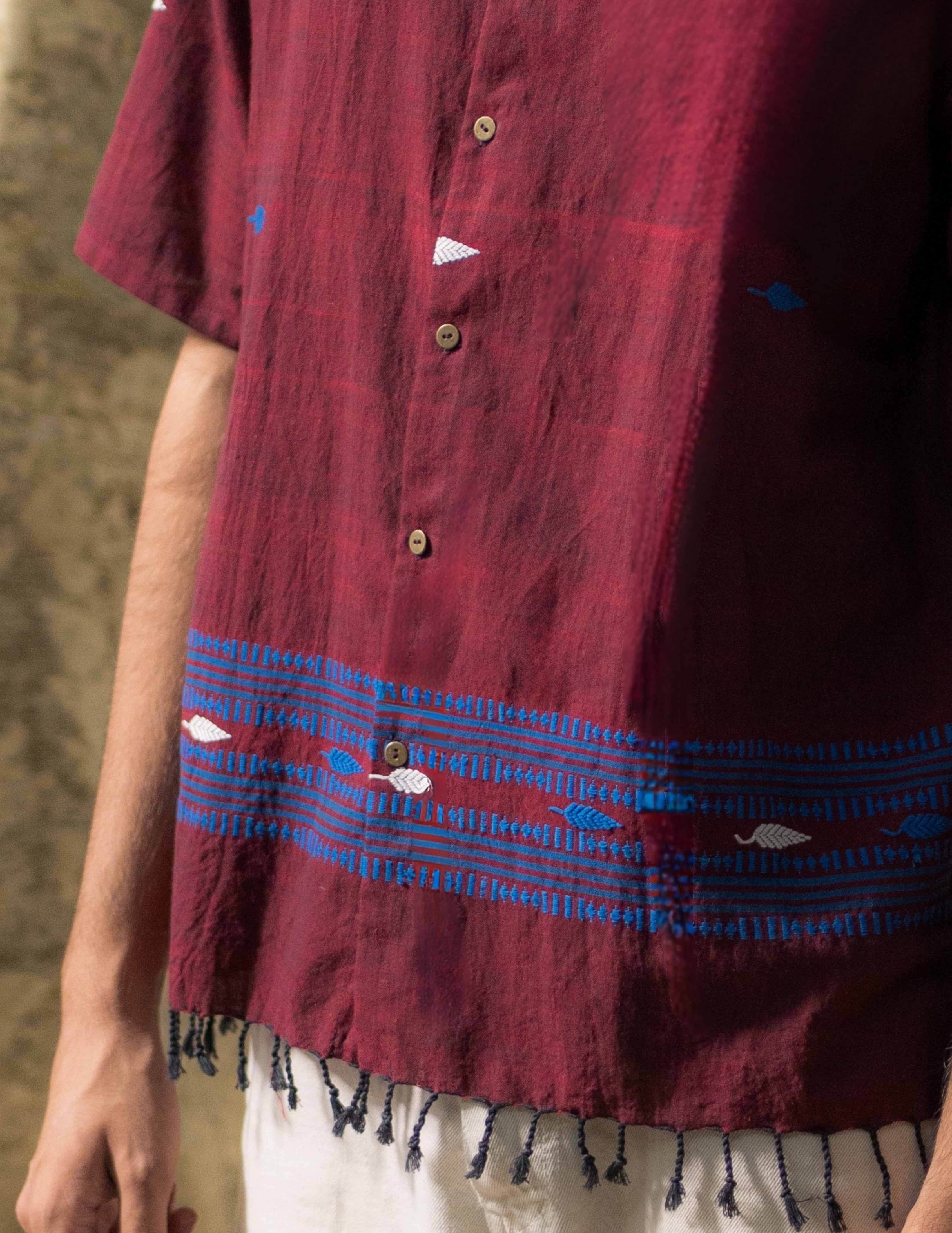 HELM - HELM-BY WOMEN WEAVERS IN ASSAM - MAROON & INDIGO