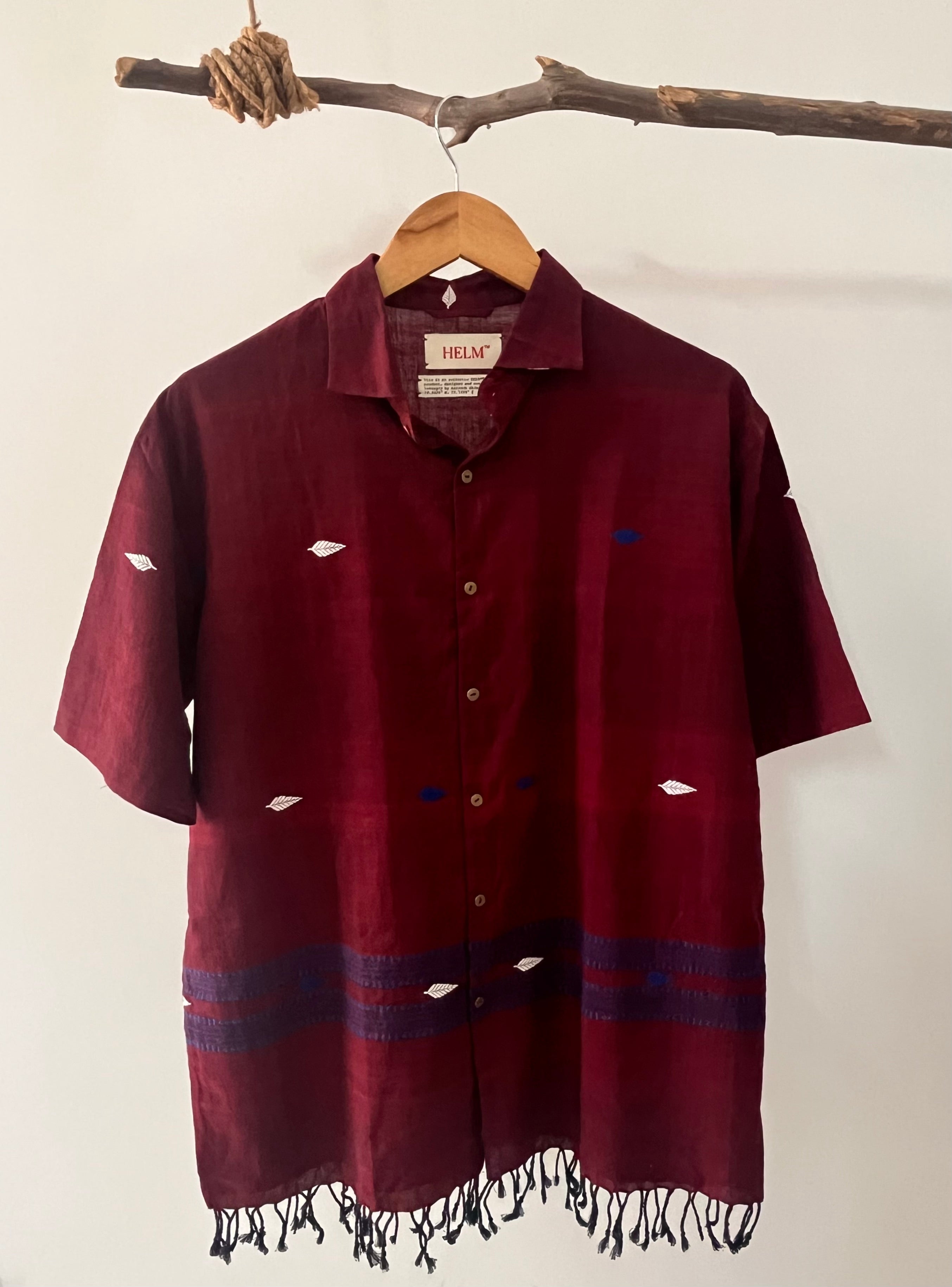 HELM - HELM-BY WOMEN WEAVERS IN ASSAM - MAROON & INDIGO