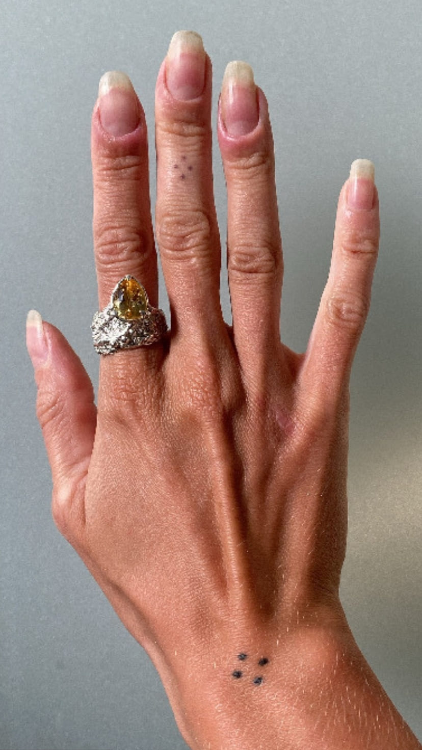 Silver 925 w CITRINE Golden tear ringh by Ojas studio sold by two extra lives