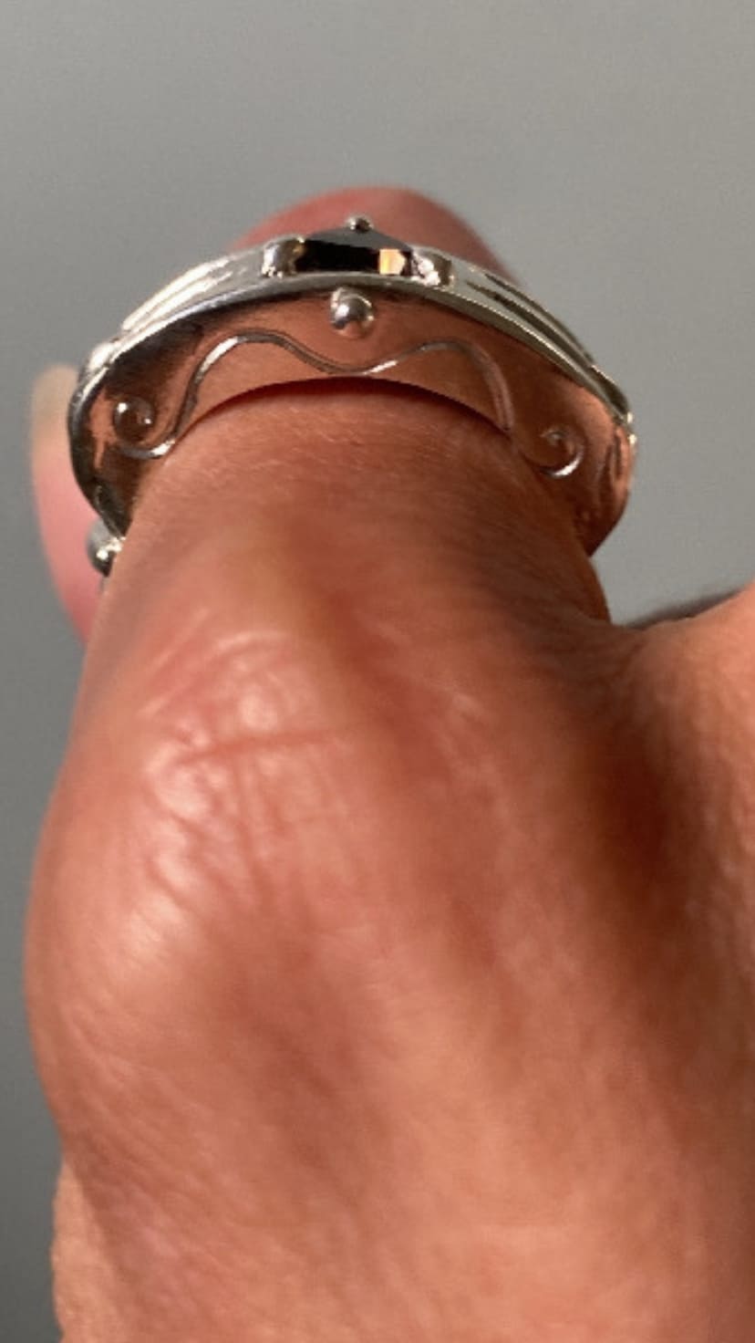 Silver 925 w SMOKY QUARTZ OJAS studio CLEOPATRA RING-TWO-EXTRA-LIVES