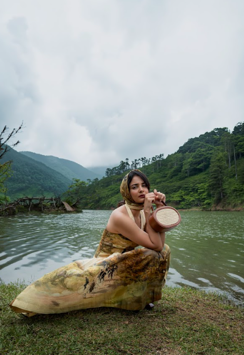 GODET CYCLE STORY SKIRT HANDWOVEN MULL