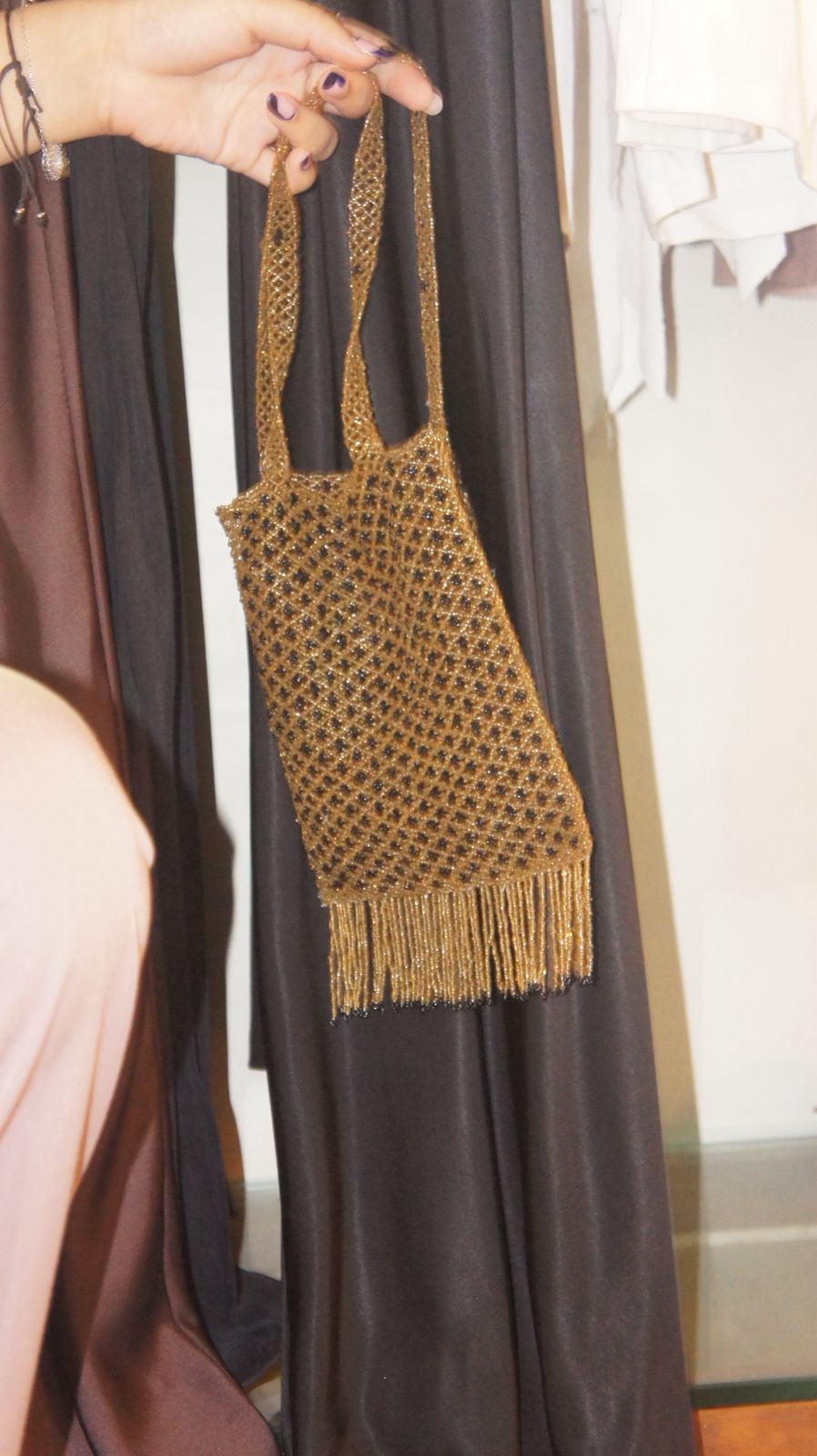 VINTAGE GOLD BEADED BAG