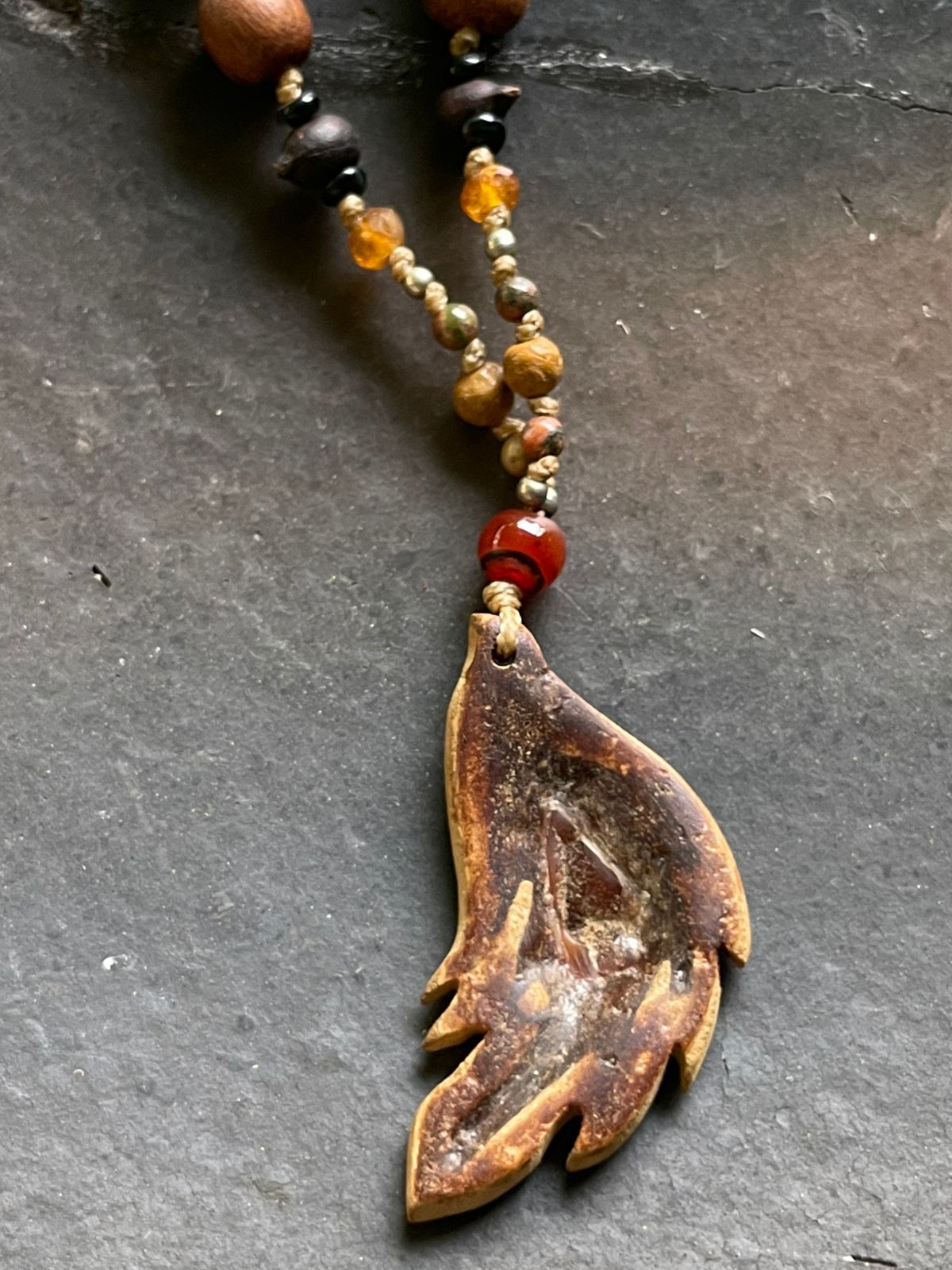 GIPSY CARAVAN - CARNELIAN STONE SET IN COCONUT & PUMKIN DRIED SILVER