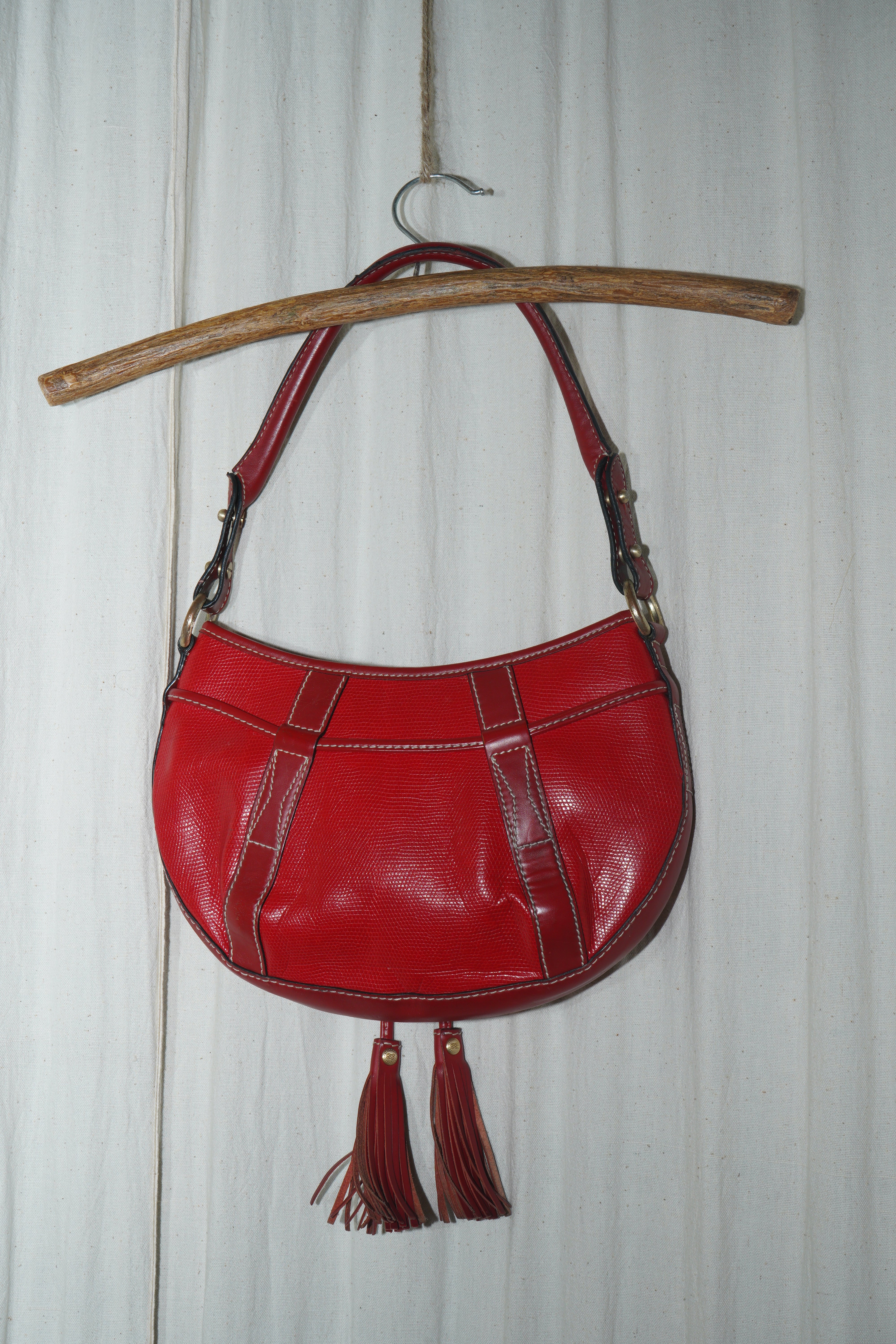 Lancel Paris - Red Oval Shoulder Bag