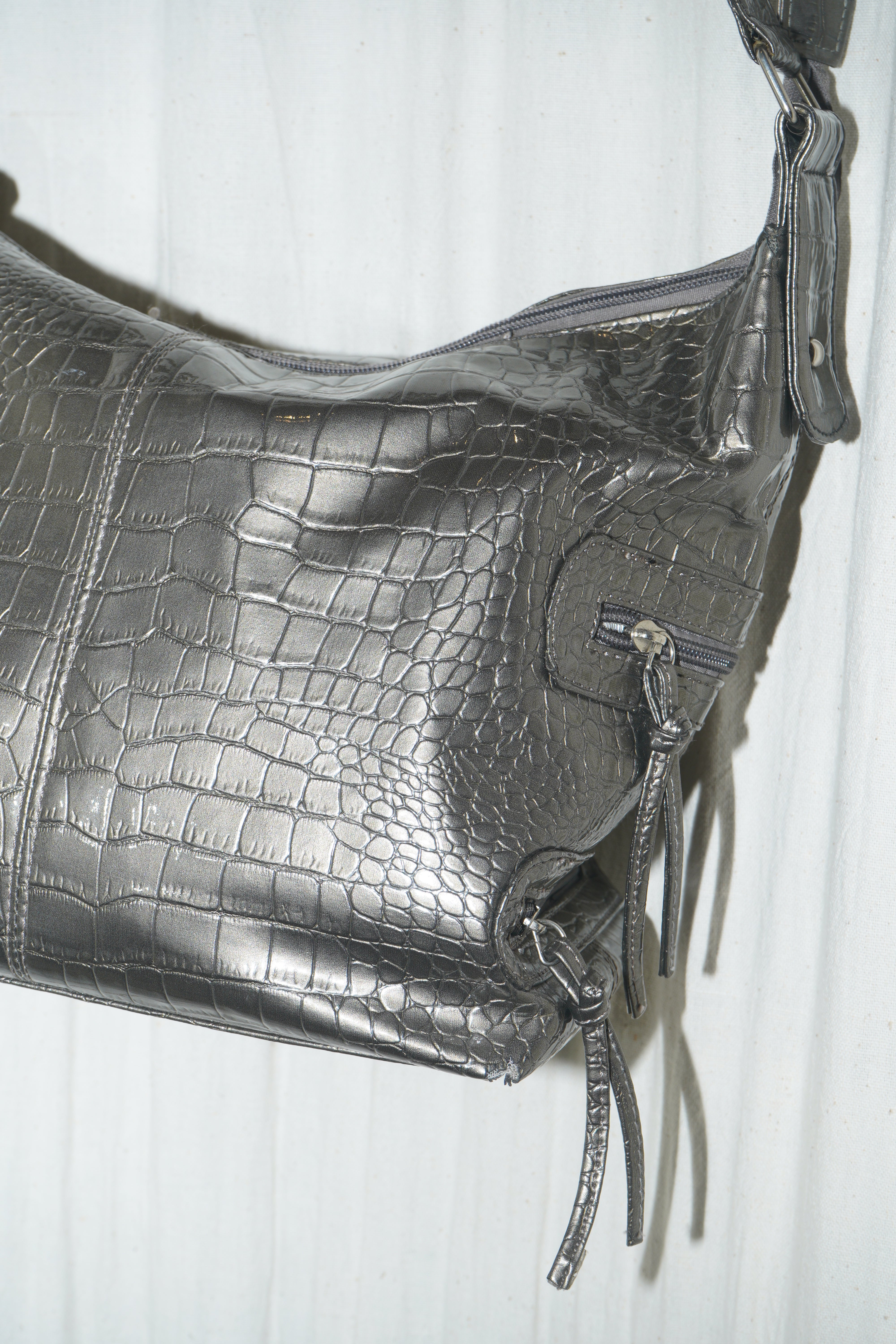 Metallic Snake Embossed Bag