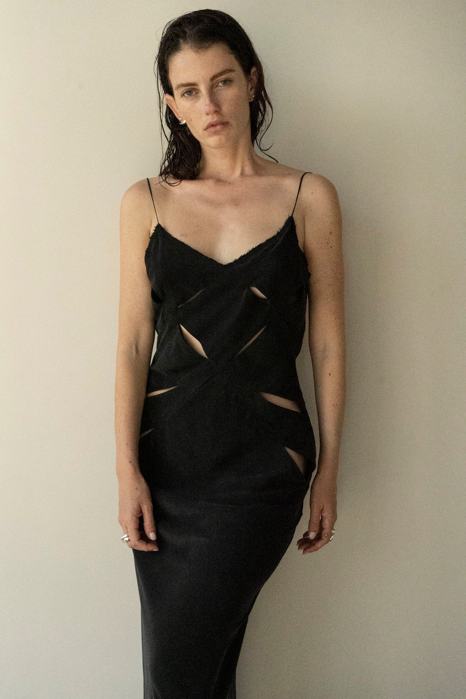 KM By Lange - Kakhovka Slit Cut-Out Dress